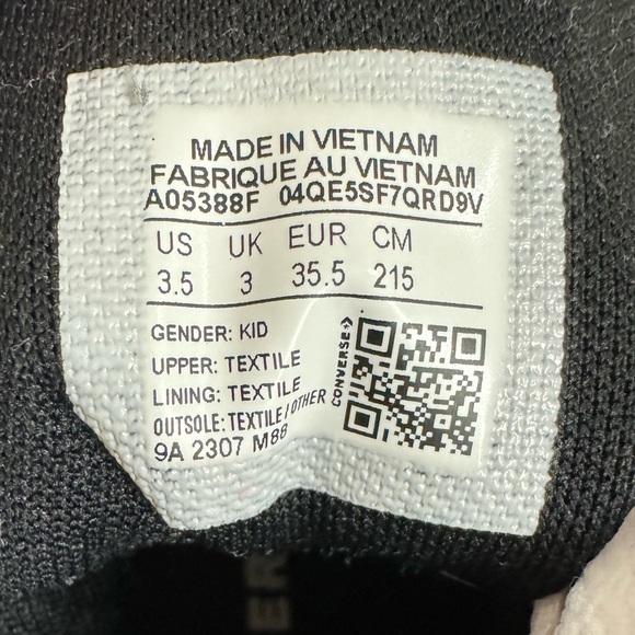 Converse Chuck Taylor All Star Sparkle, Big Kids Size 3.5 - Picture 9 of 9